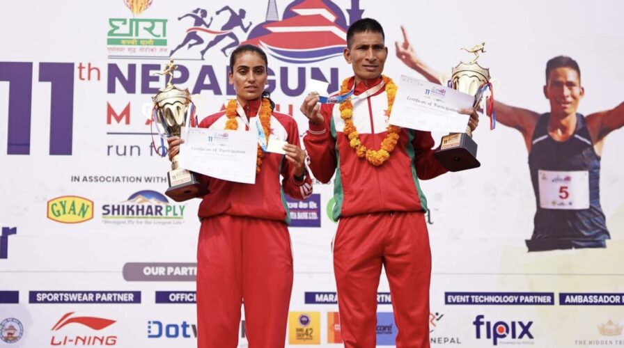११ औं नेपालगन्ज म्याराथनको उपाधि खड्का र हाफ म्याराथनको न्यौपानेलाई